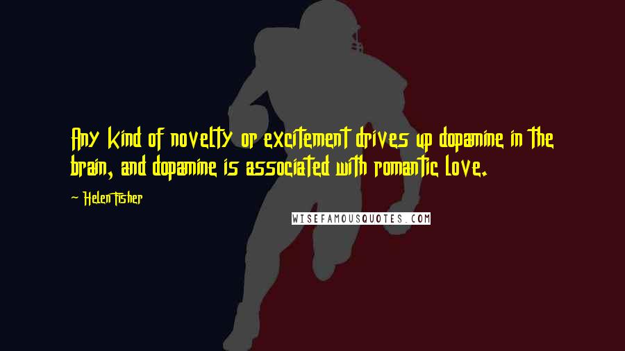 Helen Fisher Quotes: Any kind of novelty or excitement drives up dopamine in the brain, and dopamine is associated with romantic love.