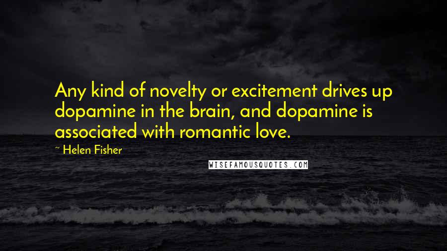 Helen Fisher Quotes: Any kind of novelty or excitement drives up dopamine in the brain, and dopamine is associated with romantic love.