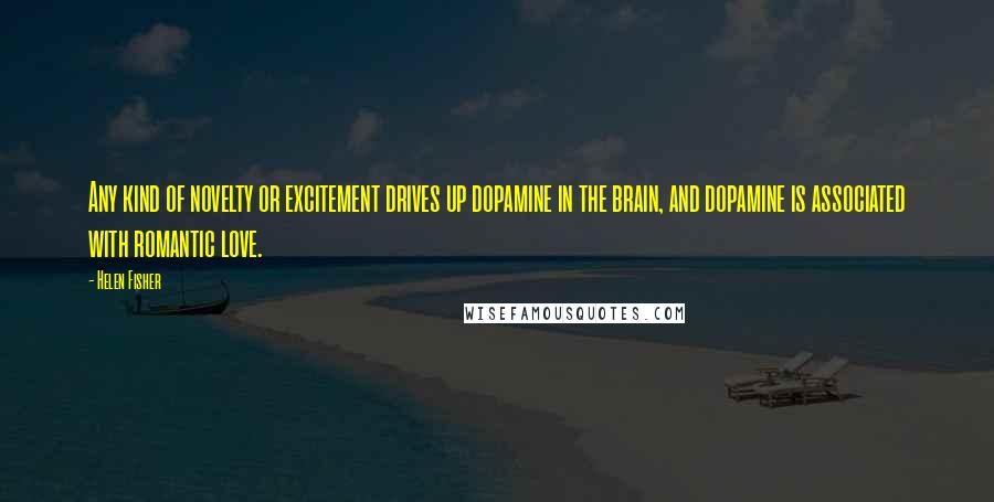 Helen Fisher Quotes: Any kind of novelty or excitement drives up dopamine in the brain, and dopamine is associated with romantic love.