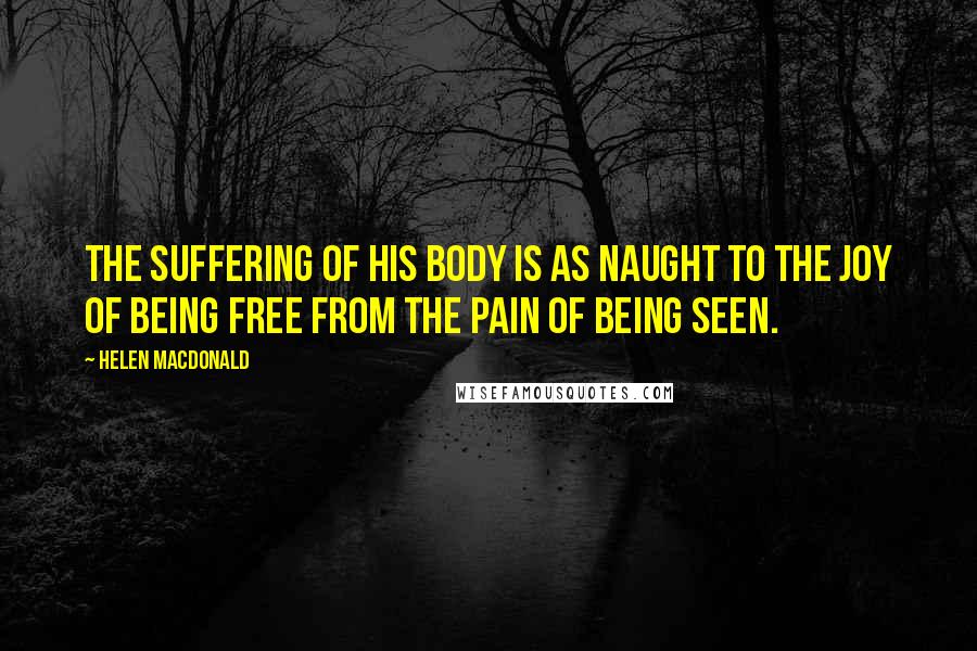 Helen Macdonald Quotes: The suffering of his body is as naught to the joy of being free from the pain of being seen.