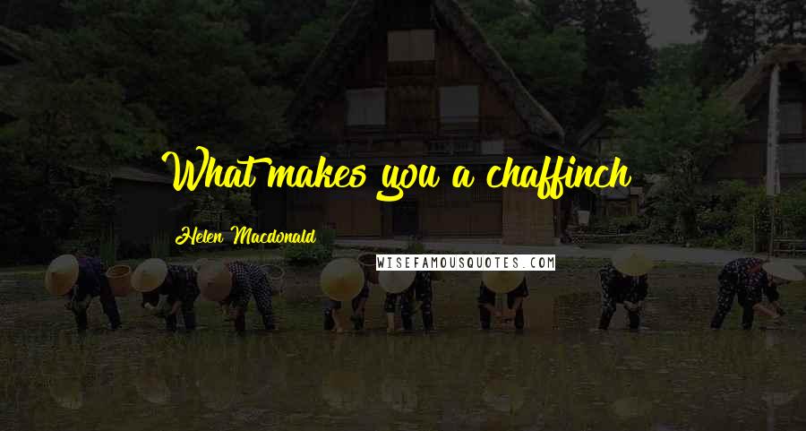 Helen Macdonald Quotes: What makes you a chaffinch?