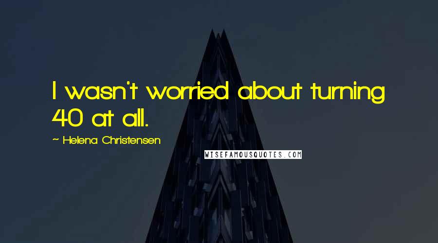 Helena Christensen Quotes: I wasn't worried about turning 40 at all.