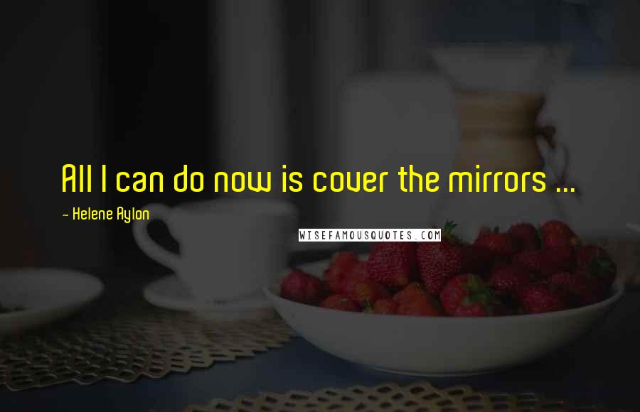 Helene Aylon Quotes: All I can do now is cover the mirrors ...
