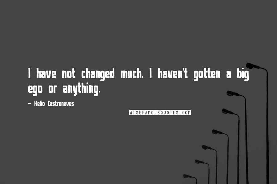 Helio Castroneves Quotes: I have not changed much. I haven't gotten a big ego or anything.