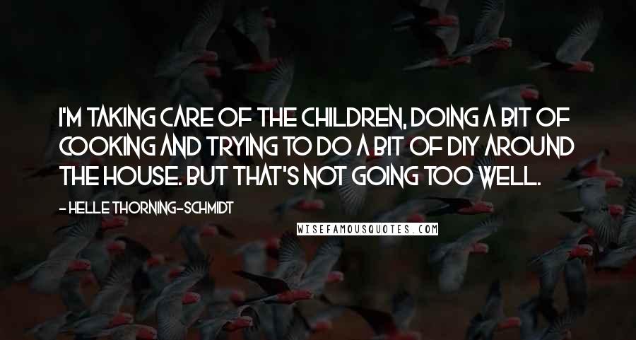 Helle Thorning-Schmidt Quotes: I'm taking care of the children, doing a bit of cooking and trying to do a bit of DIY around the house. But that's not going too well.