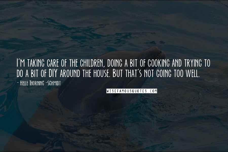 Helle Thorning-Schmidt Quotes: I'm taking care of the children, doing a bit of cooking and trying to do a bit of DIY around the house. But that's not going too well.