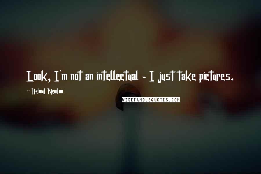 Helmut Newton Quotes: Look, I'm not an intellectual - I just take pictures.