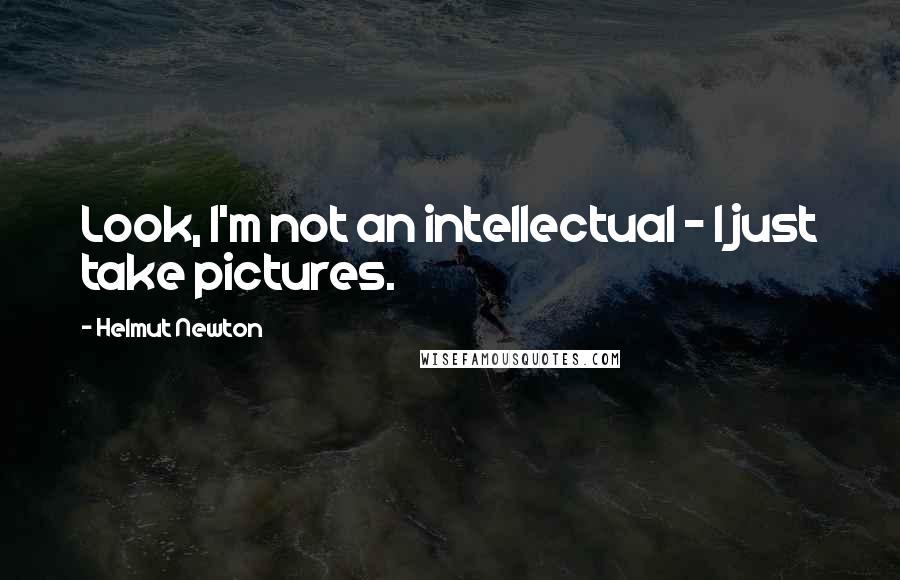 Helmut Newton Quotes: Look, I'm not an intellectual - I just take pictures.