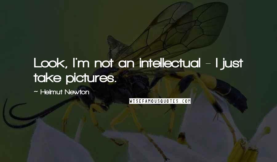 Helmut Newton Quotes: Look, I'm not an intellectual - I just take pictures.