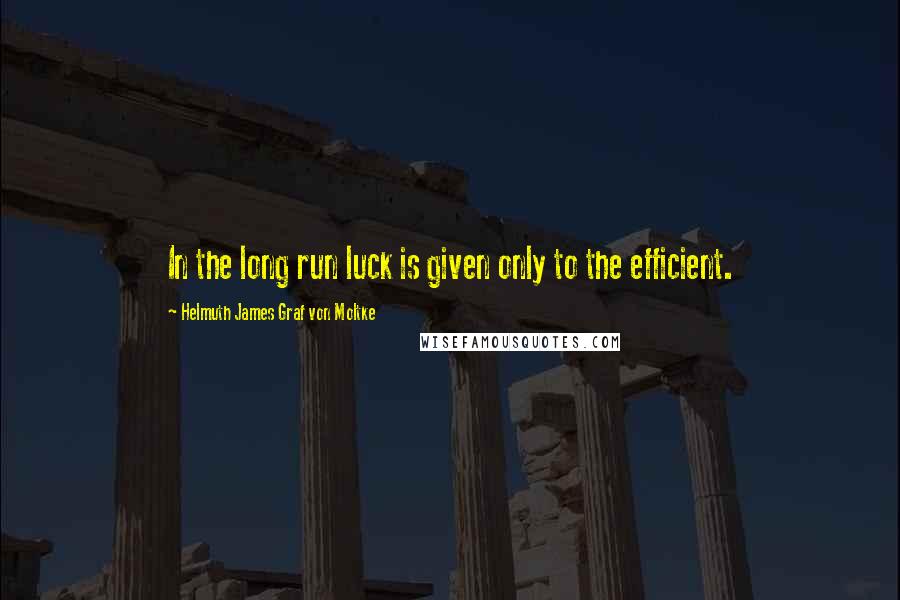 Helmuth James Graf Von Moltke Quotes: In the long run luck is given only to the efficient.
