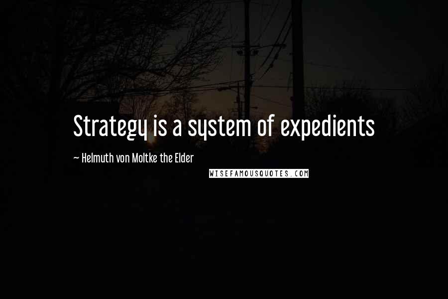 Helmuth Von Moltke The Elder Quotes: Strategy is a system of expedients