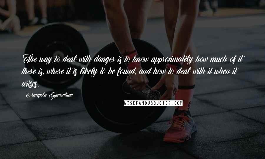 Henepola Gunaratana Quotes: The way to deal with danger is to know approximately how much of it there is, where it is likely to be found, and how to deal with it when it arises.