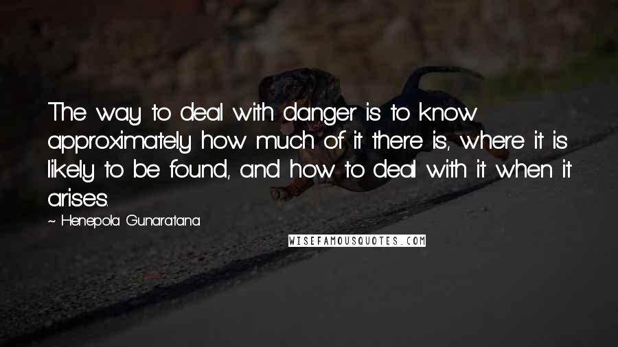 Henepola Gunaratana Quotes: The way to deal with danger is to know approximately how much of it there is, where it is likely to be found, and how to deal with it when it arises.