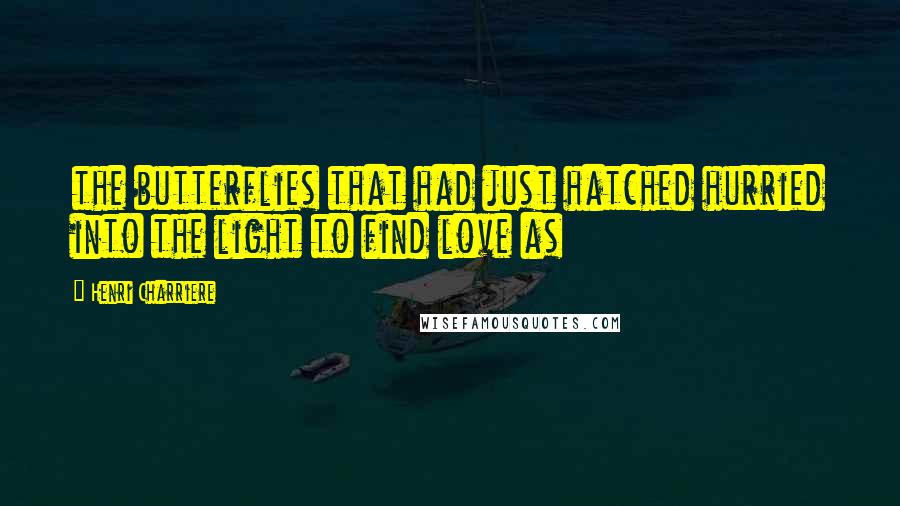 Henri Charriere Quotes: the butterflies that had just hatched hurried into the light to find love as