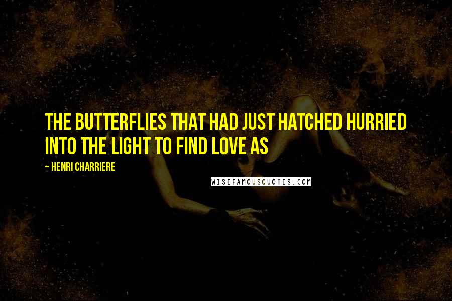 Henri Charriere Quotes: the butterflies that had just hatched hurried into the light to find love as