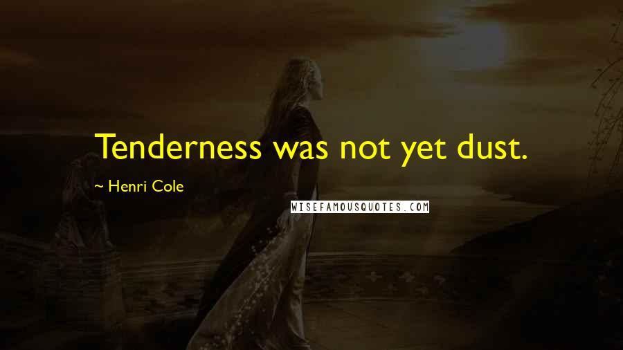 Henri Cole Quotes: Tenderness was not yet dust.