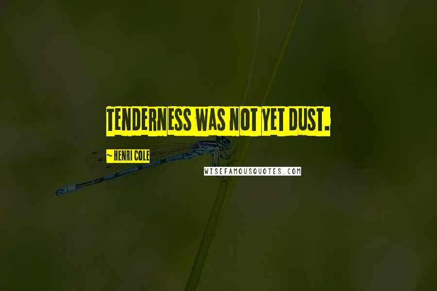 Henri Cole Quotes: Tenderness was not yet dust.