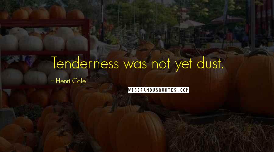 Henri Cole Quotes: Tenderness was not yet dust.