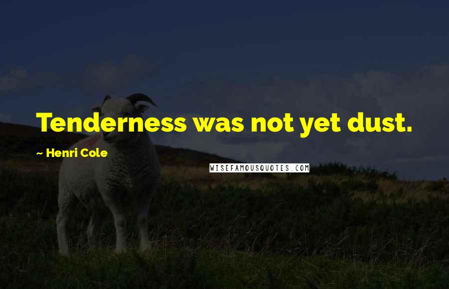 Henri Cole Quotes: Tenderness was not yet dust.