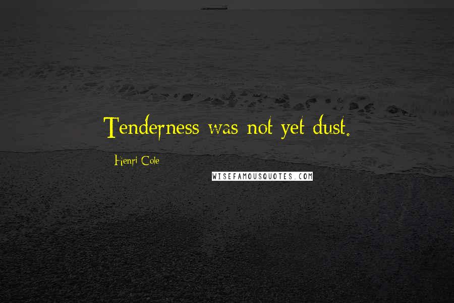 Henri Cole Quotes: Tenderness was not yet dust.
