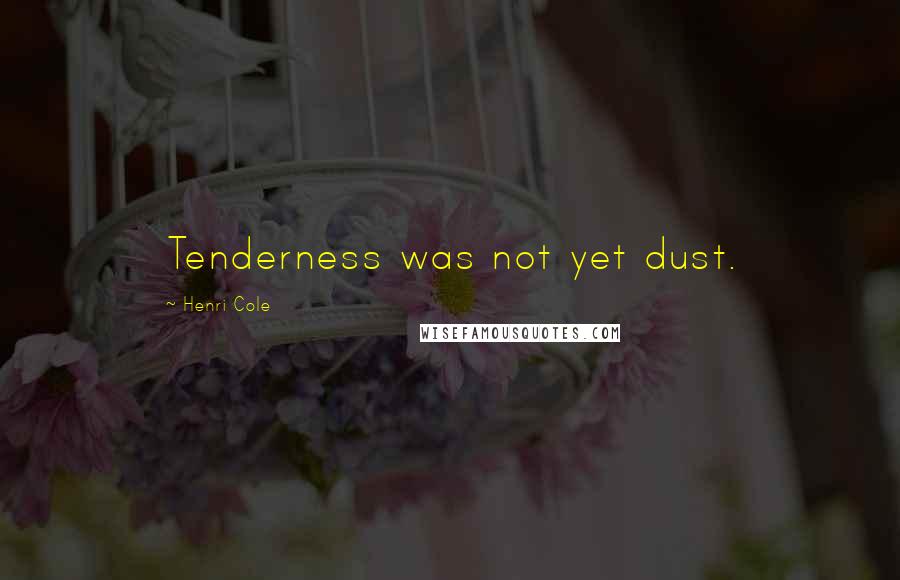 Henri Cole Quotes: Tenderness was not yet dust.