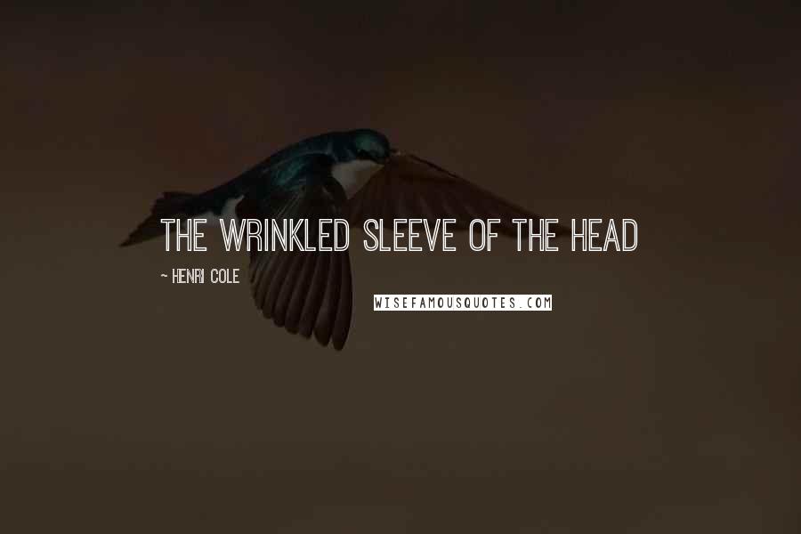 Henri Cole Quotes: the wrinkled sleeve of the head