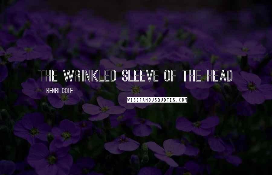 Henri Cole Quotes: the wrinkled sleeve of the head
