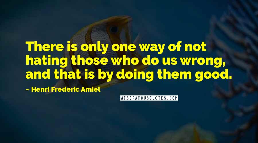 Henri Frederic Amiel Quotes: There is only one way of not hating those who do us wrong, and that is by doing them good.
