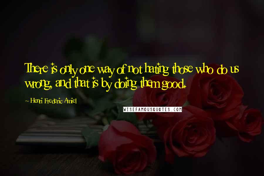 Henri Frederic Amiel Quotes: There is only one way of not hating those who do us wrong, and that is by doing them good.