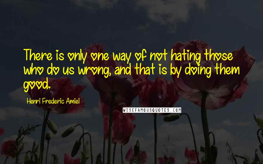 Henri Frederic Amiel Quotes: There is only one way of not hating those who do us wrong, and that is by doing them good.