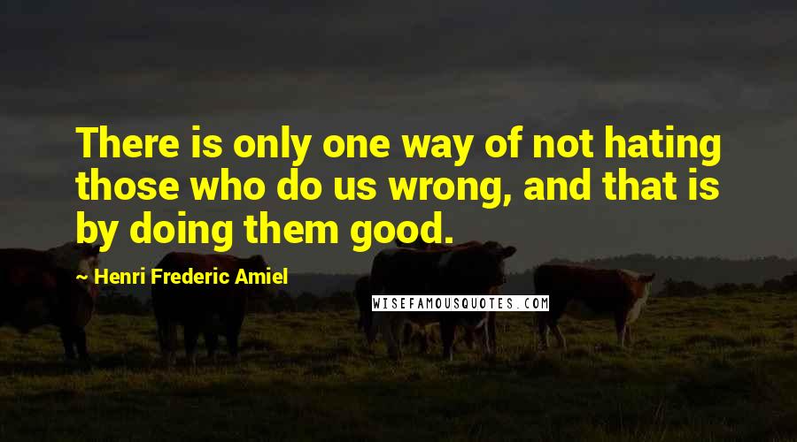 Henri Frederic Amiel Quotes: There is only one way of not hating those who do us wrong, and that is by doing them good.