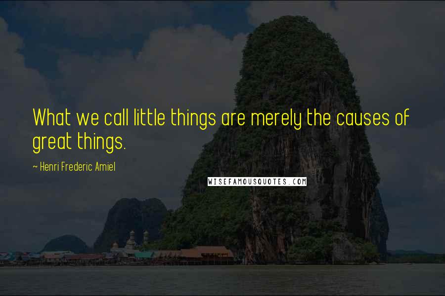 Henri Frederic Amiel Quotes: What we call little things are merely the causes of great things.