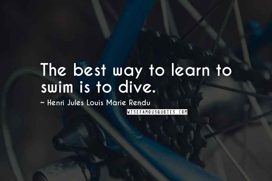 Henri Jules Louis Marie Rendu Quotes: The best way to learn to swim is to dive.