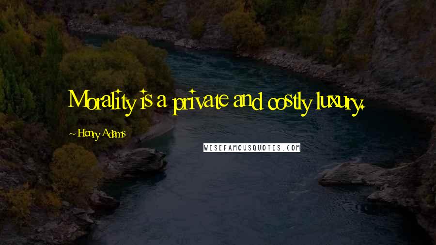 Henry Adams Quotes: Morality is a private and costly luxury.