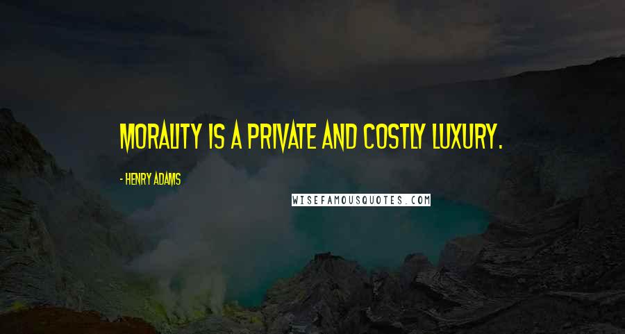 Henry Adams Quotes: Morality is a private and costly luxury.