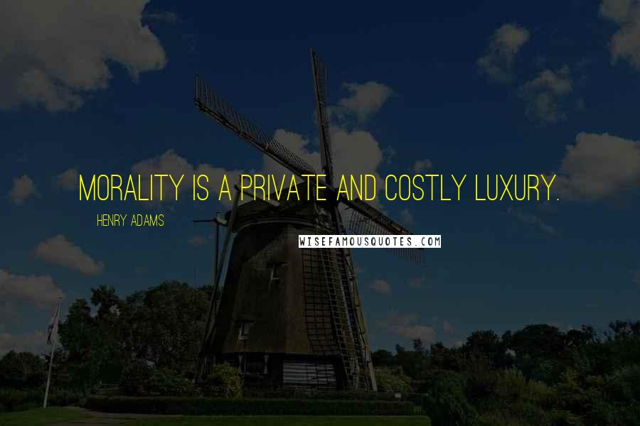 Henry Adams Quotes: Morality is a private and costly luxury.