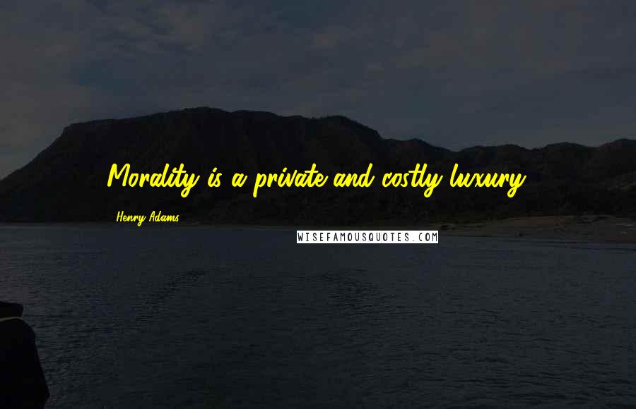 Henry Adams Quotes: Morality is a private and costly luxury.