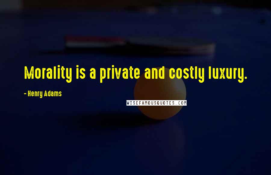 Henry Adams Quotes: Morality is a private and costly luxury.