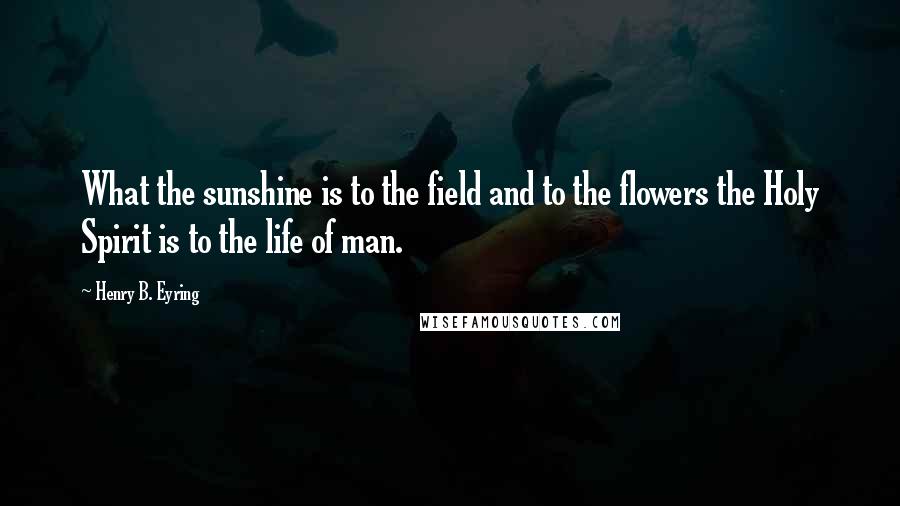 Henry B. Eyring Quotes: What the sunshine is to the field and to the flowers the Holy Spirit is to the life of man.