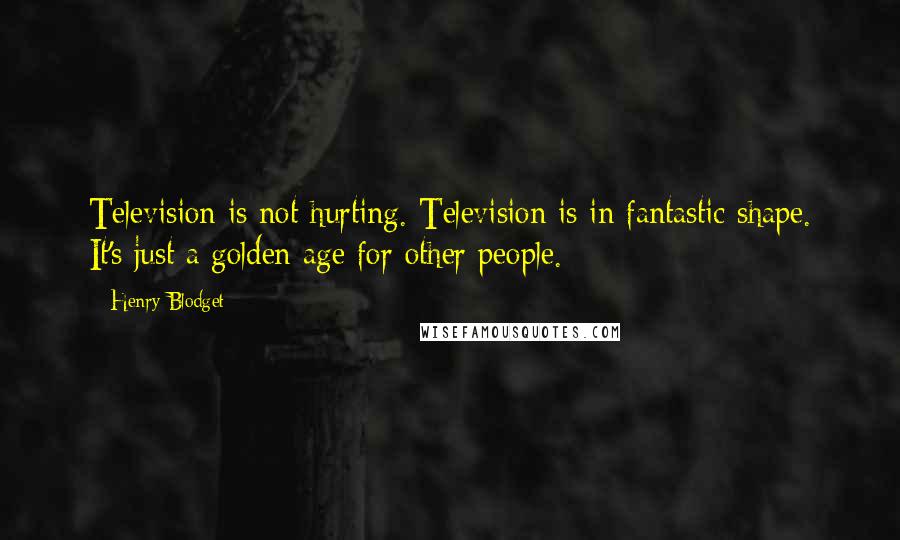 Henry Blodget Quotes: Television is not hurting. Television is in fantastic shape. It's just a golden age for other people.