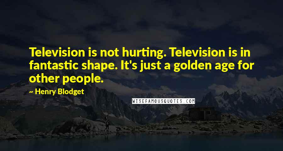 Henry Blodget Quotes: Television is not hurting. Television is in fantastic shape. It's just a golden age for other people.