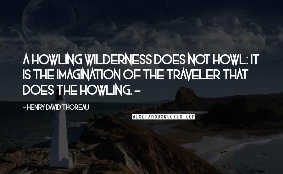Henry David Thoreau Quotes: A howling wilderness does not howl: it is the imagination of the traveler that does the howling. -