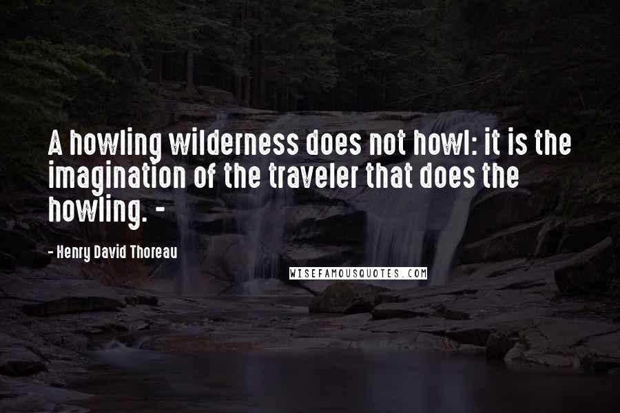 Henry David Thoreau Quotes: A howling wilderness does not howl: it is the imagination of the traveler that does the howling. -