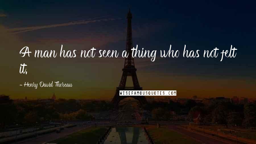 Henry David Thoreau Quotes: A man has not seen a thing who has not felt it.