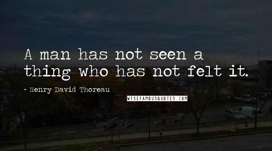 Henry David Thoreau Quotes: A man has not seen a thing who has not felt it.