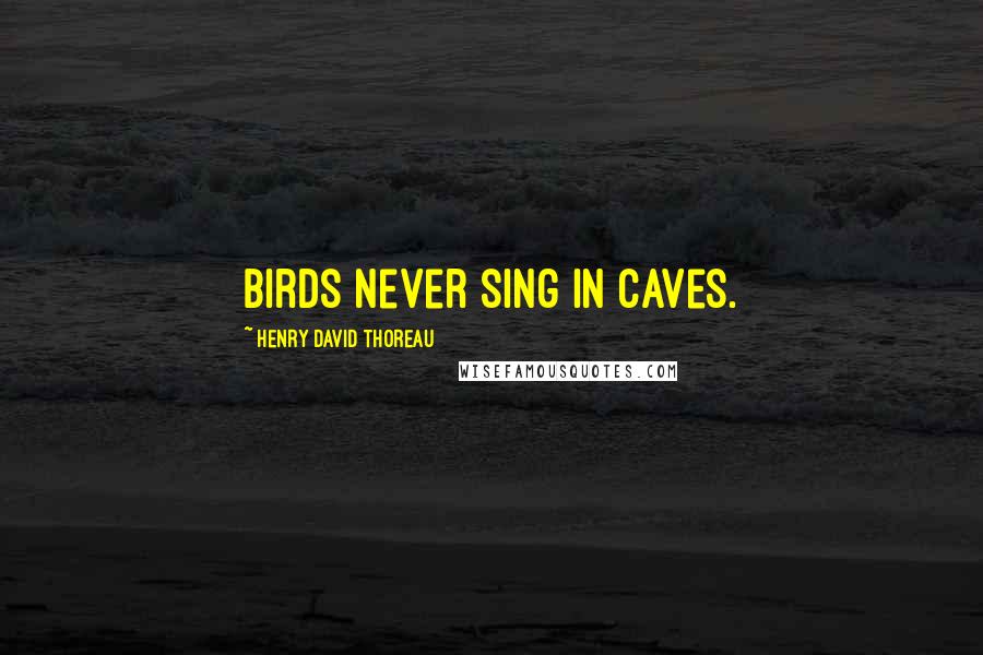 Henry David Thoreau Quotes: Birds never sing in caves.