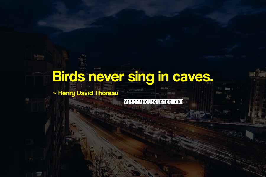 Henry David Thoreau Quotes: Birds never sing in caves.