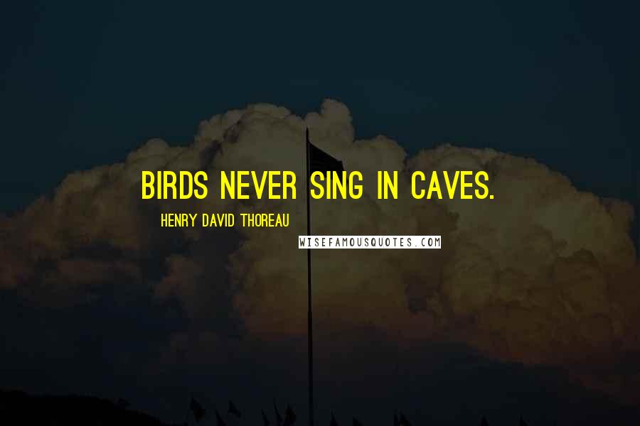 Henry David Thoreau Quotes: Birds never sing in caves.