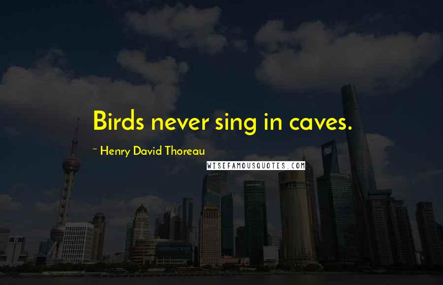Henry David Thoreau Quotes: Birds never sing in caves.