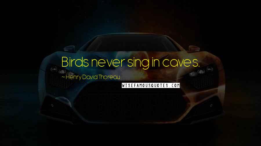 Henry David Thoreau Quotes: Birds never sing in caves.
